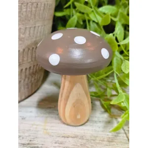 Mini Brown Wooden Mushroom 3.5in 2