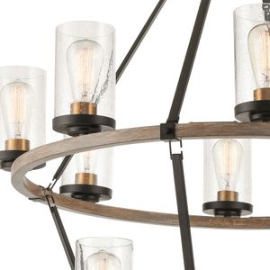 Geringer 36'' Wide 12-Light Chandelier - Charcoal 3