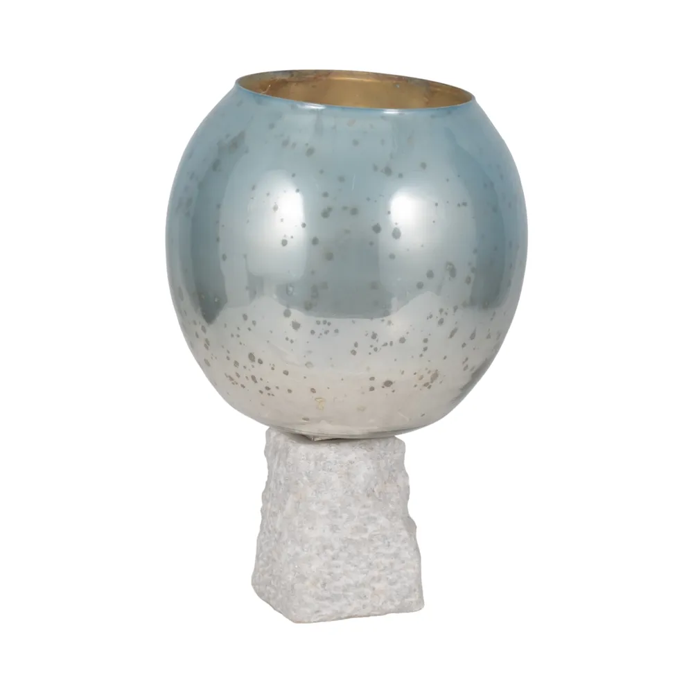 BRAEHAM BLUE CANDLE HOLDER 15 (IN)