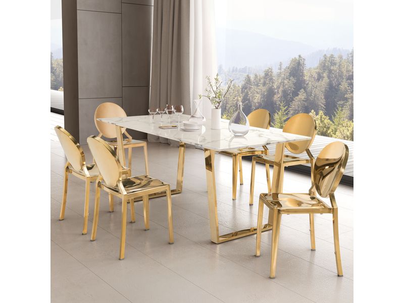Atlas Dining Table White & Gold 2