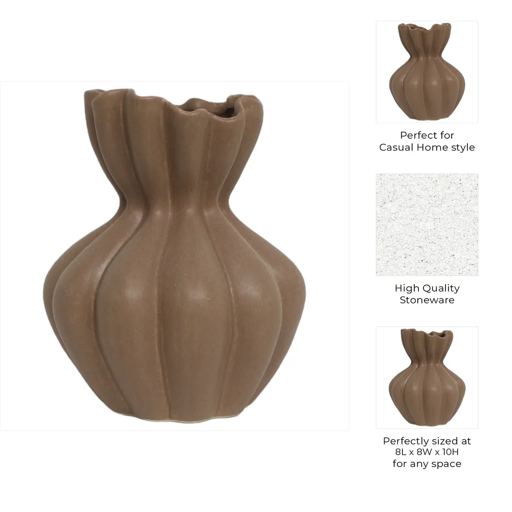 ERWINGROVE BROWN VASE 10 (IN)