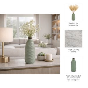 HOLLIS GREEN VASE 16 (IN) 9