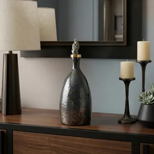 FARLEYDALE BLACK GLASS VASE 15 (IN) 2
