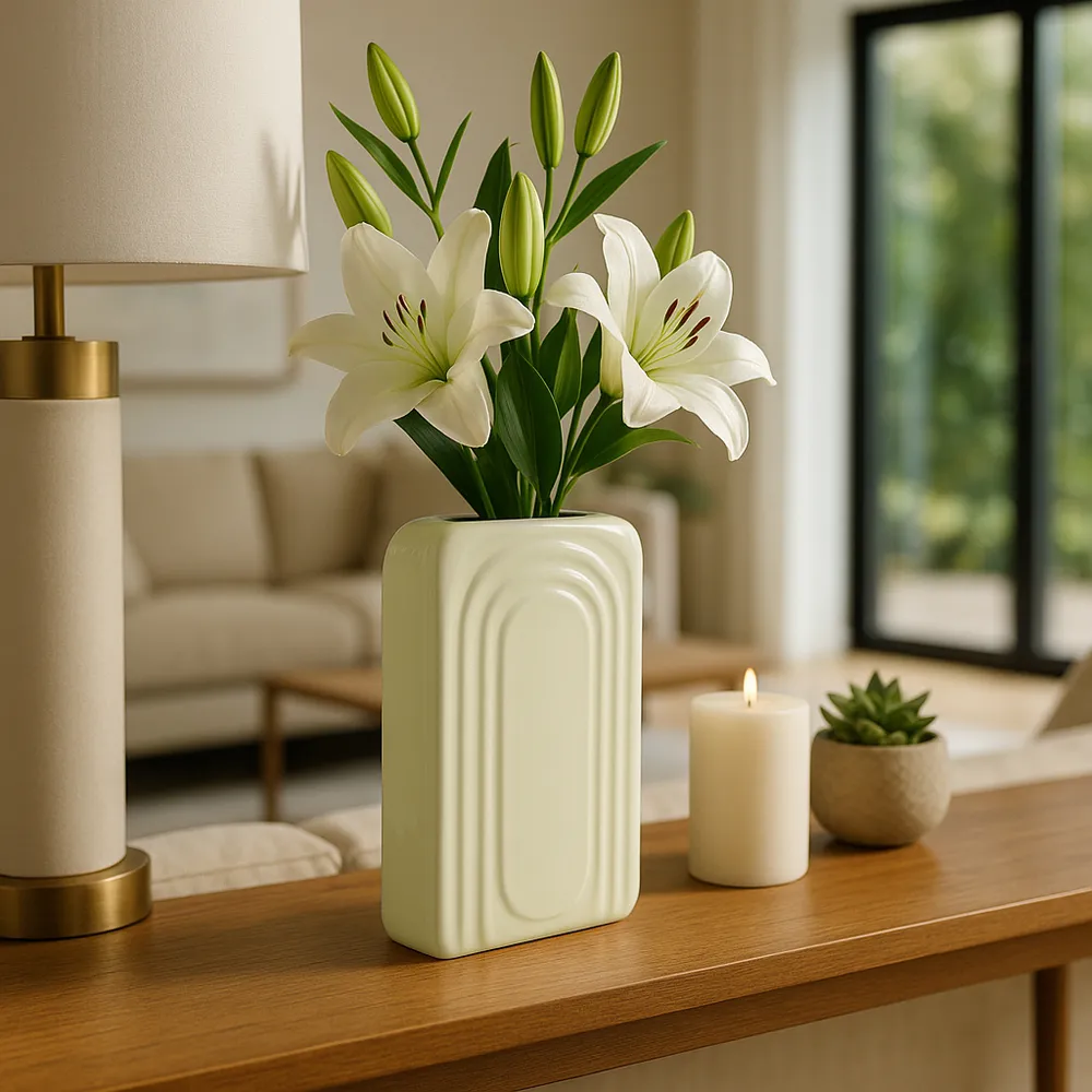 GRAYDONTON WHITE VASE 7 (IN)