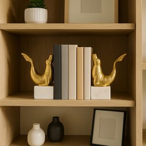 ELMONTWICK SET OF 2 GOLD BOOKENDS 8 (IN) 2
