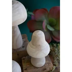 Set of 3 Natural Wood Mushrooms 4