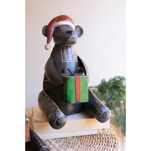 Set of 2 Recycled Metal Christmas Black Bears 5