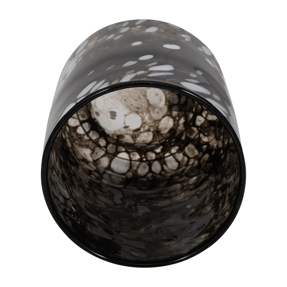 BAKERWOOD BLACK GLASS VASE 9 (IN)