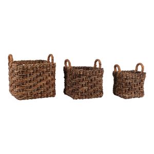 ROMANLAKE SET OF 3 BROWN BASKETS 17 (IN) 1