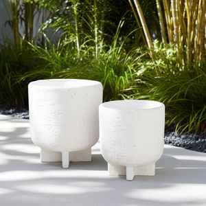 ELDONBROOK SET OF 2 WHITE PLANTER 8 (IN) 11