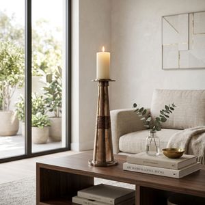 BRUNOGATE BRONZE CANDLE HOLDER 19 (IN) 12
