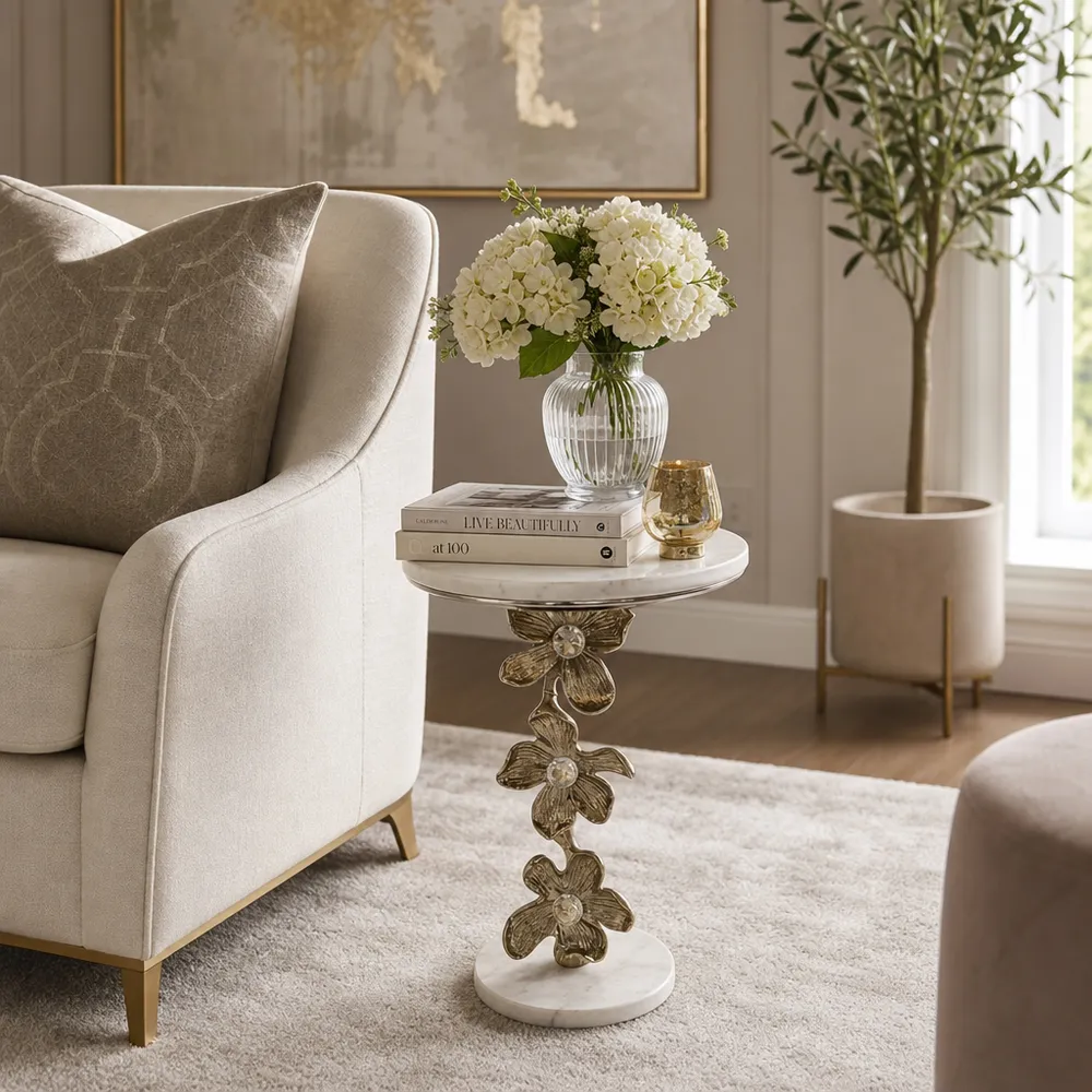 ETHANLAKE WHITE TABLE 22 (IN)