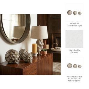 HOLDENVIEW SET OF 3 IVORY ORBS 6 (IN) 9