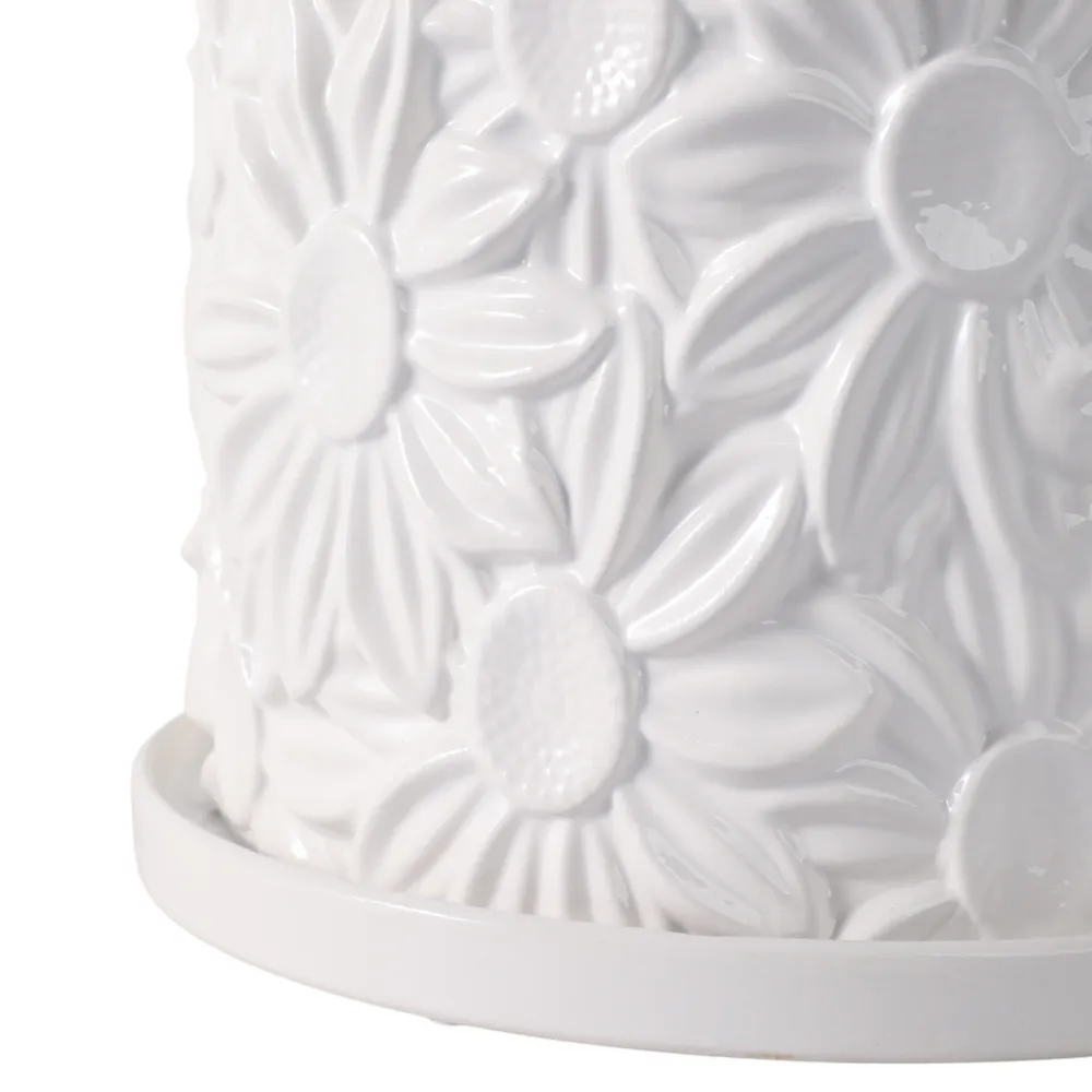 BOWENHAVEN SET OF 2 WHITE PLANTER 7 (IN)