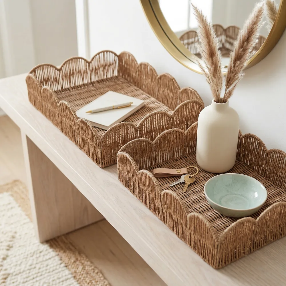 YATESGROVE SET OF 2 BROWN TRAY 4 (IN)
