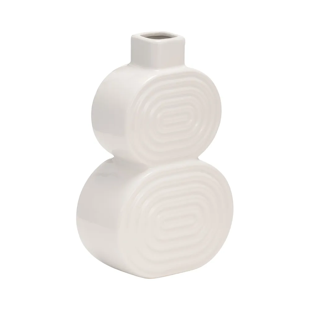LEONAGATE WHITE VASE 10 (IN)