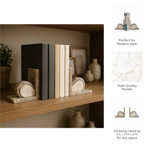 DAYTONVIEW SET OF 2 IVORY BOOKENDS 6 (IN) 9