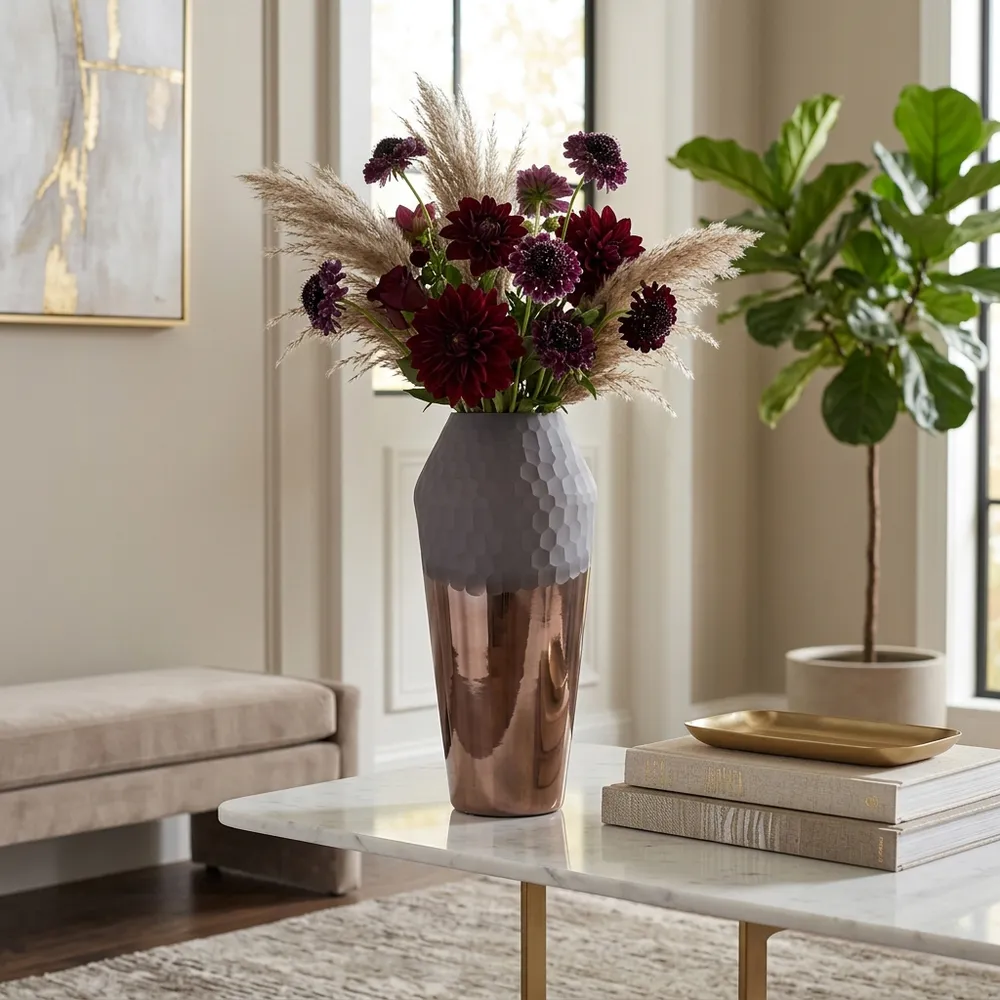 DAYTONSHAW BRONZE GLASS VASE 17 (IN)
