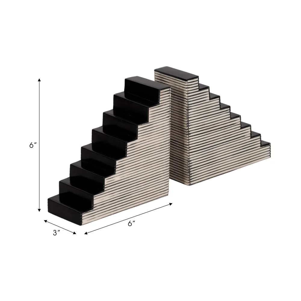 BERGENWIND SET OF 2 BLACK BOOKENDS 6 (IN)