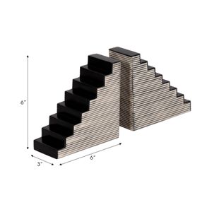 BERGENWIND SET OF 2 BLACK BOOKENDS 6 (IN) 8