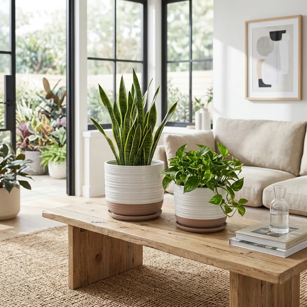 FIONAOAK SET OF 2 WHITE PLANTER 10 (IN)