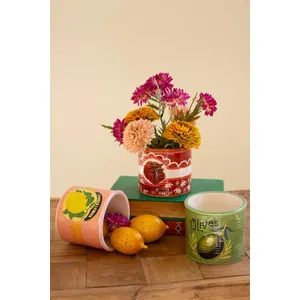 Set of 3 Ceramic Canned Goods Planters 4