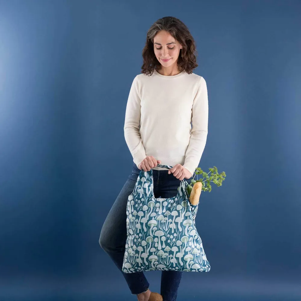 Mushrooms blu Reusable Shopping Bag