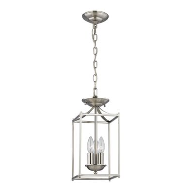 Foyer 7″ Wide 3-Light Mini Pendant - Brushed Nickel