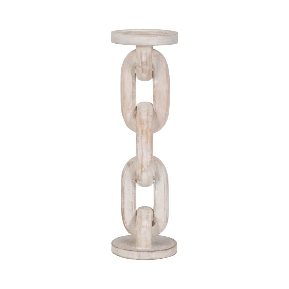 CARVERBURN WHITE CANDLE HOLDER 14 (IN)