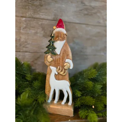Santa With Reindeer 12x4in
