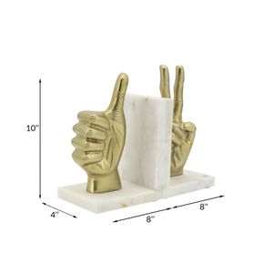 FINCHHAM SET OF 2 GOLD BOOKENDS 8 (IN) 5