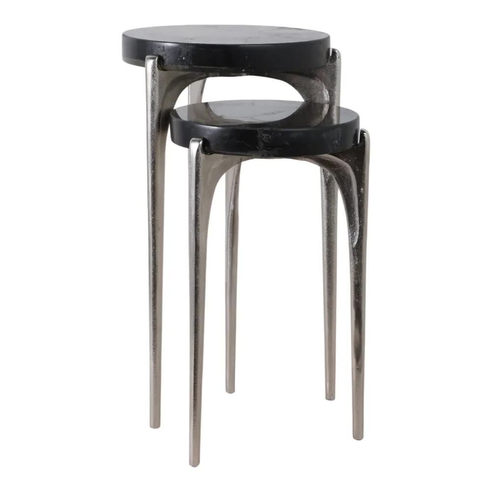 HAXTONSHAW SET OF 2 SILVER TABLE 24 (IN)
