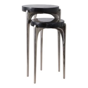 HAXTONSHAW SET OF 2 SILVER TABLE 24 (IN) 3