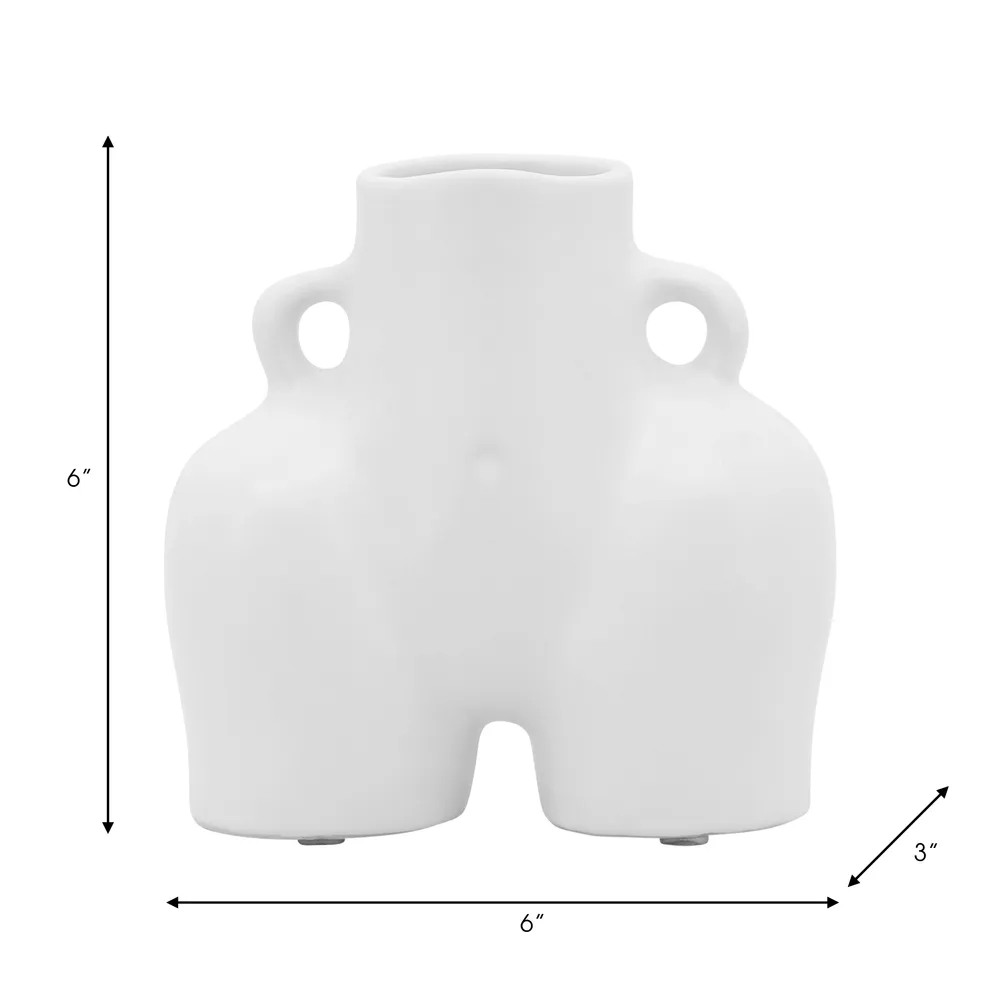 HELENAOAK WHITE VASE 6 (IN)