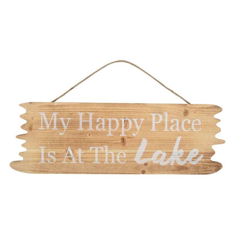 7.9" x 23.6" My Happy Place Hanging Wood Sign