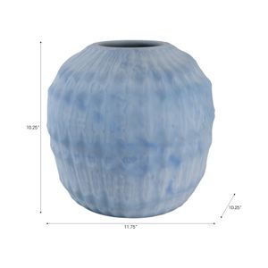 KIRBYWAY BLUE GLASS VASE 11 (IN) 9