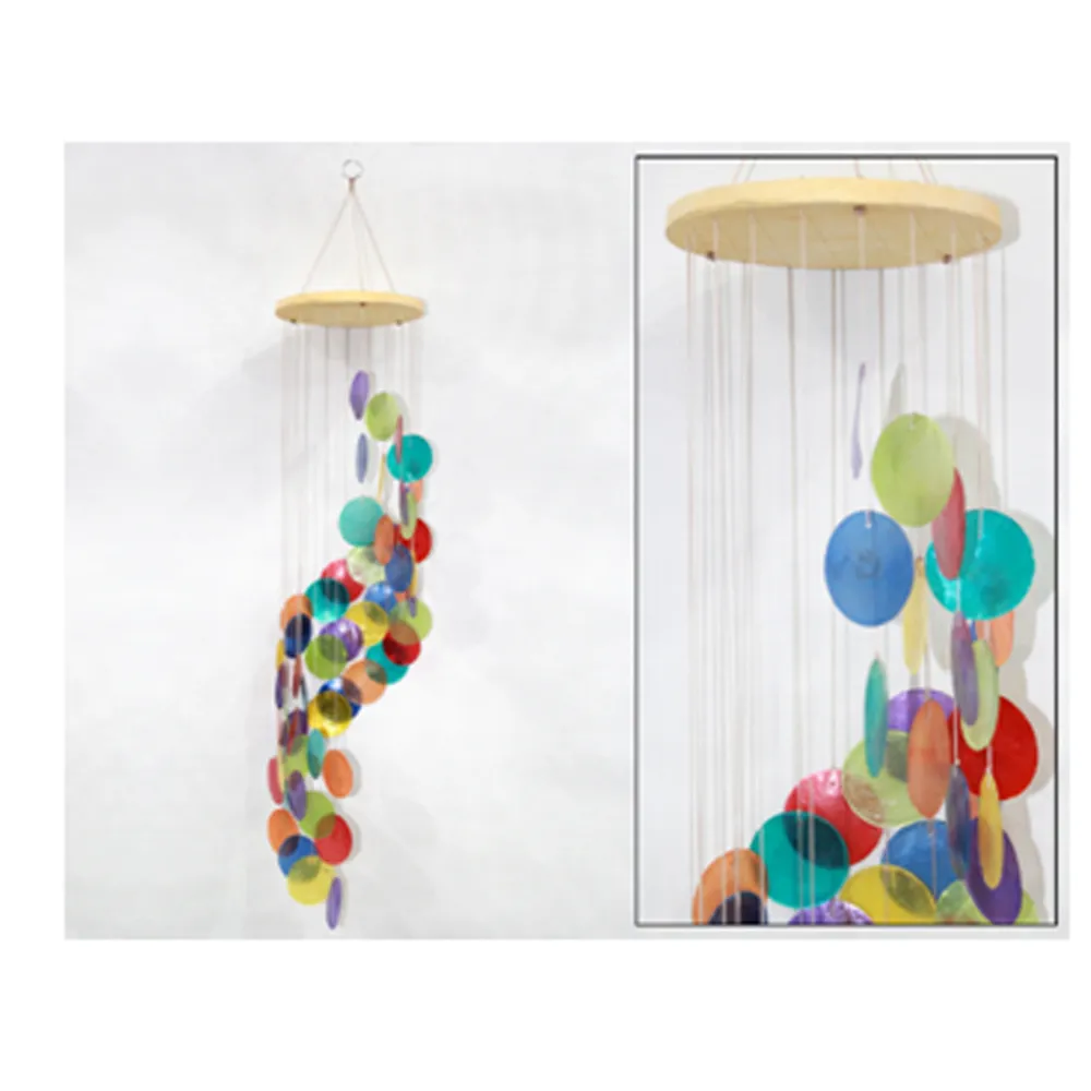 29-1/2" CAPIZ SHELL WINDCHIME RAINBOW