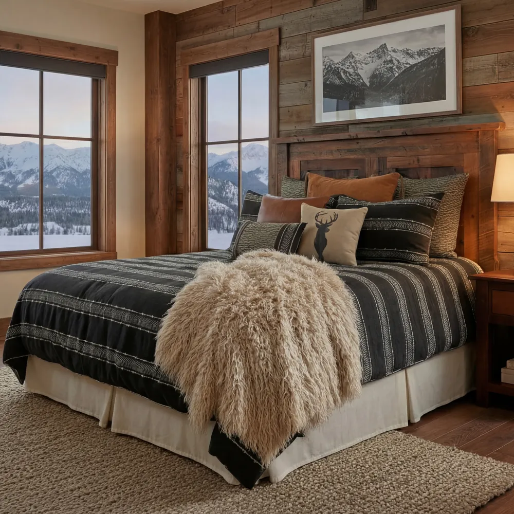 Summit Trail Onyx Duvet Cover - Cal King
