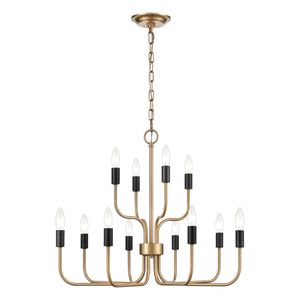 Epping Avenue 24'' Wide 12-Light Chandelier - Aged Brass 1