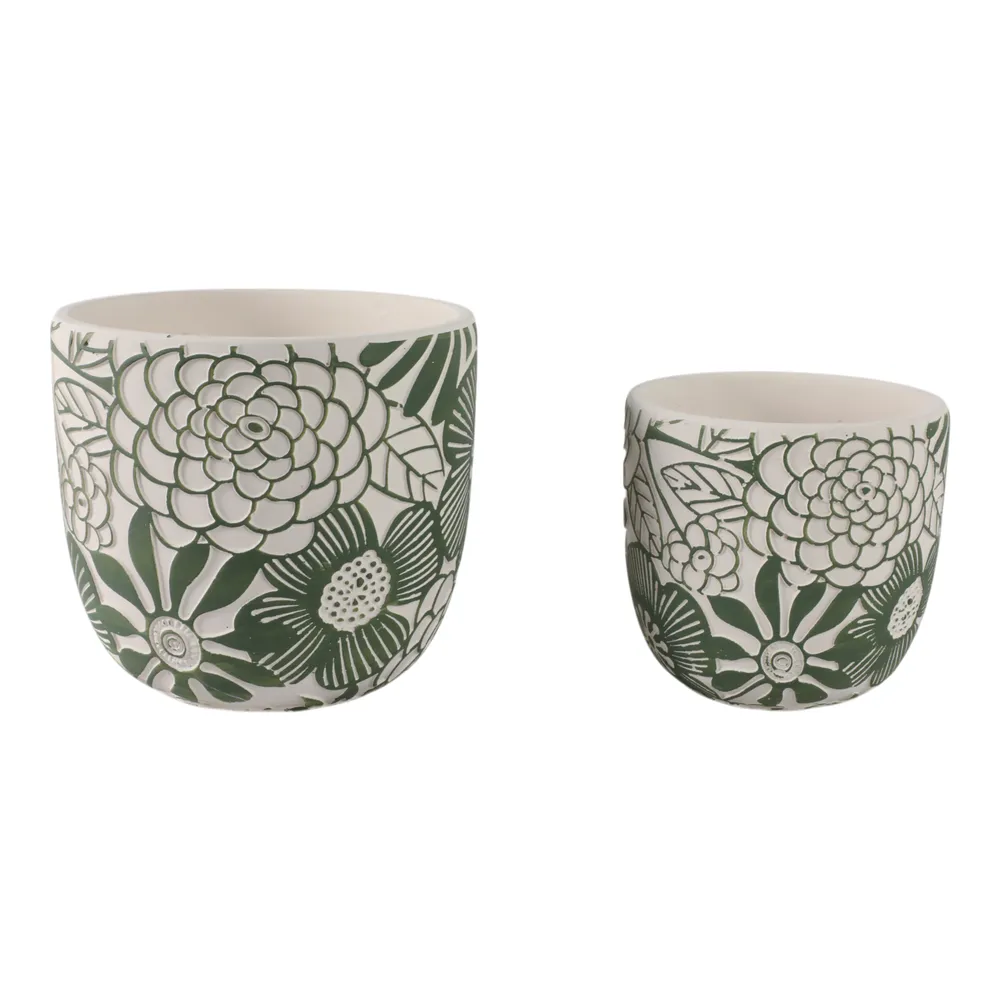 KAYEFORD SET OF 2 WHITE PLANTER 8 (IN)