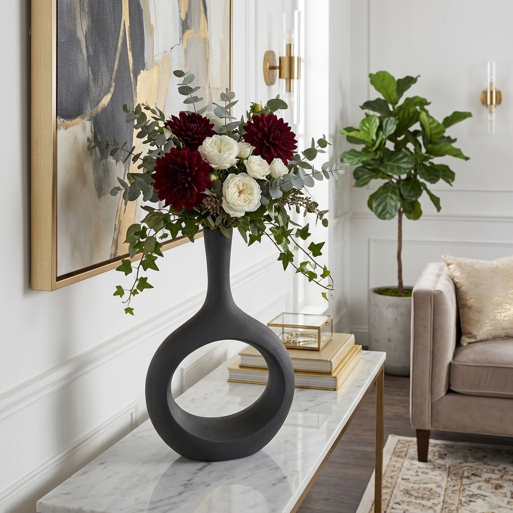 HALSEYOAK GRAY VASE 24 (IN)