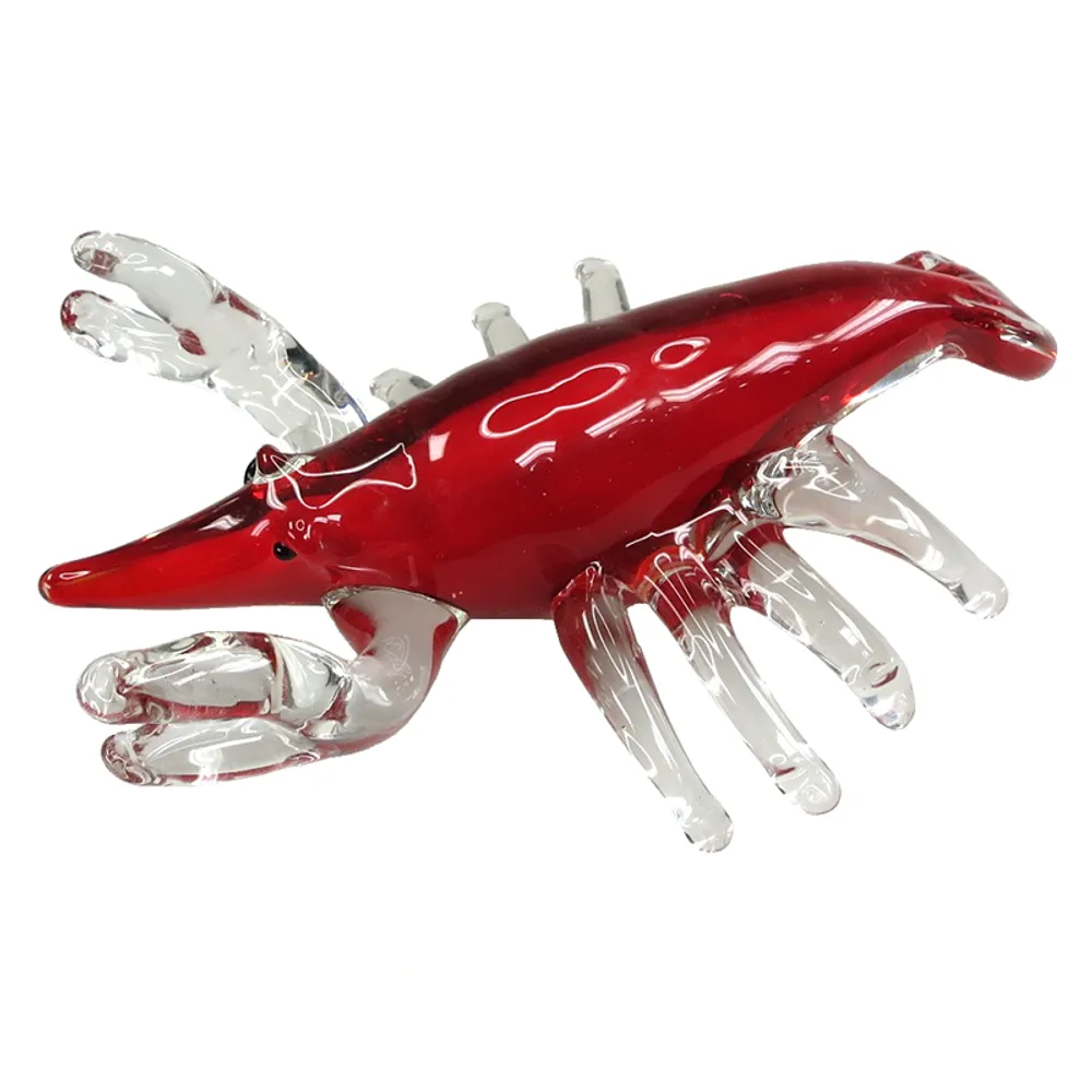 7-1/2" GLASS RED LOBSTER FIGURE 510G