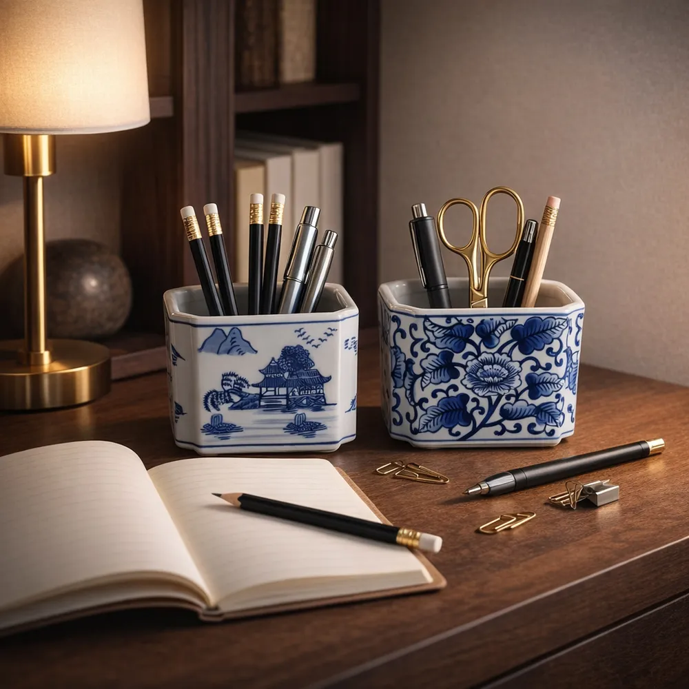 GAINESDALE SET OF 2 BLUE PENCIL CUP 4 (IN)