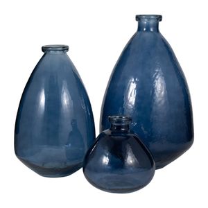 SUTTONWORTH BLUE GLASS VASE 15 (IN) 8