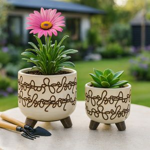 MASONLEY SET OF 2 IVORY PLANTER 7 (IN) 10