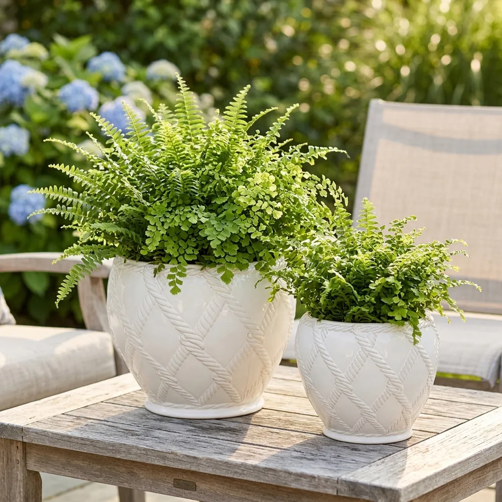 HARDWICKGATE SET OF 2 IVORY PLANTER 10 (IN)