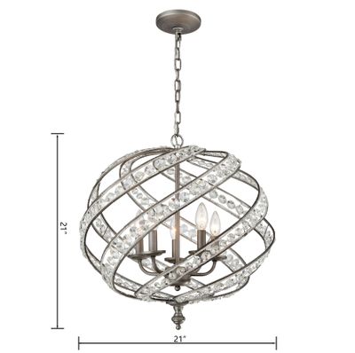 Renaissance 21'' Wide 5-Light Chandelier - Weathered Zinc