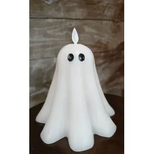 Ghost with Feet, Moving Flame LED Candle 5.3x5in 3