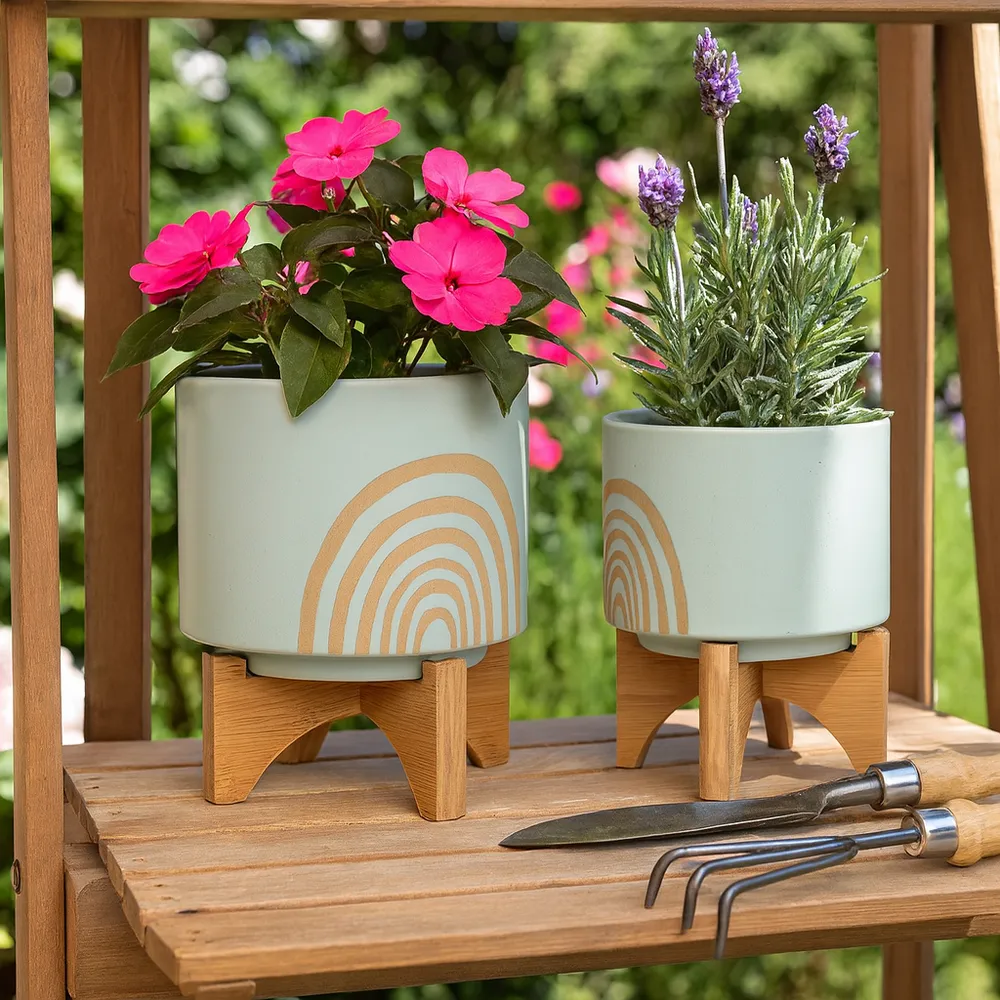 RUTHCLIFF SET OF 2 GREEN PLANTER 11 (IN)