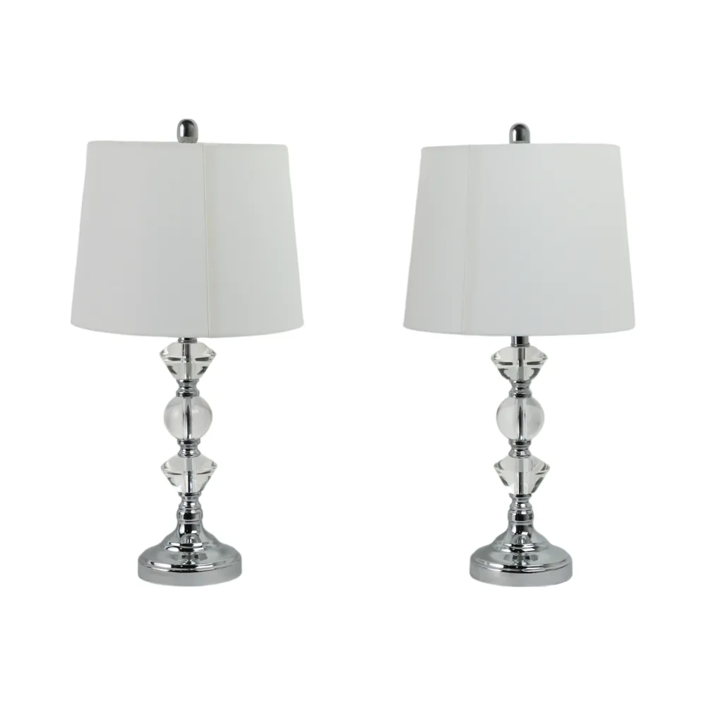 BISHOPHOLM SET OF 2 SILVER LAMPS 26 (IN)